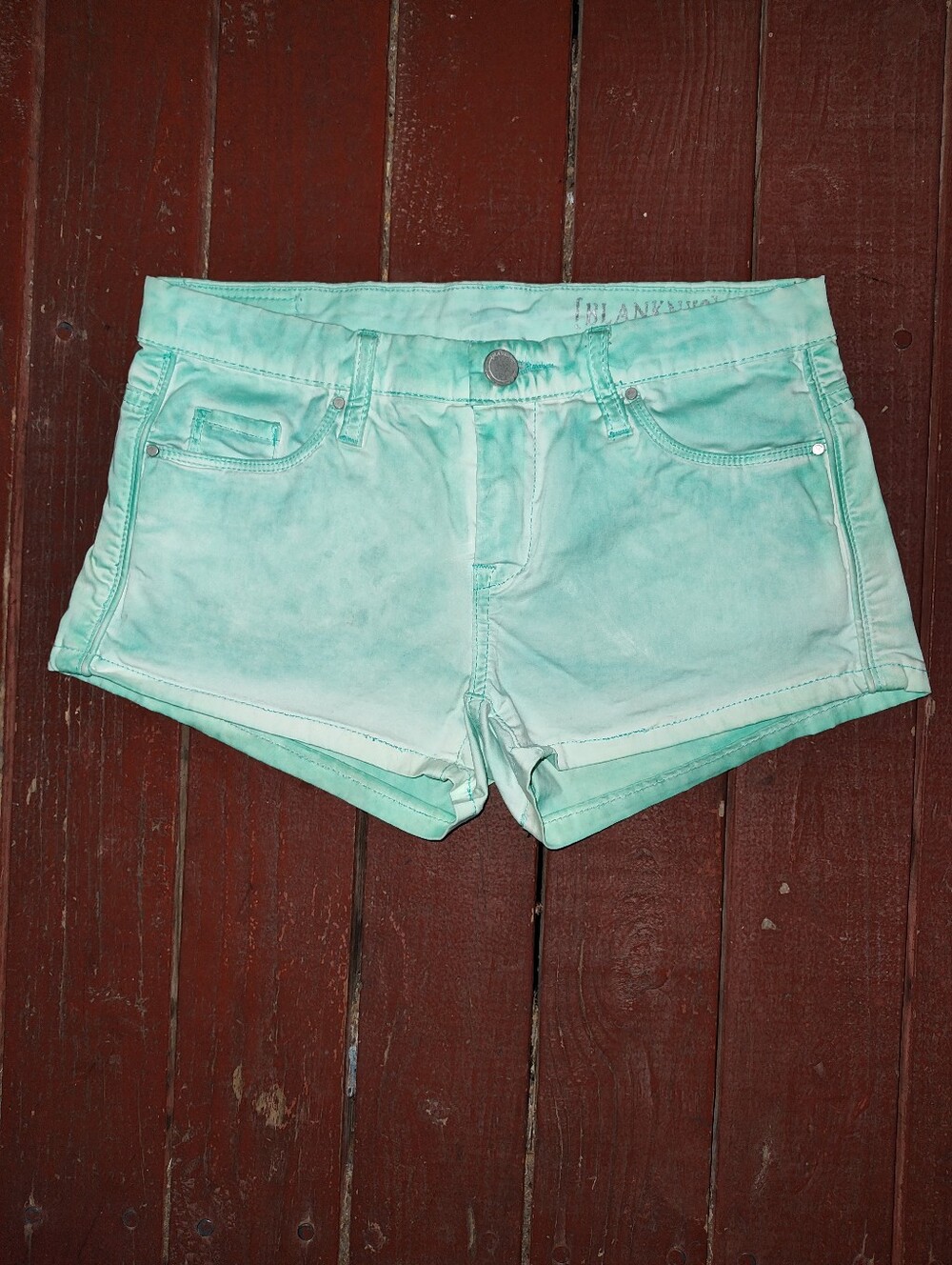 Blank NYC Mint Green Jean Low Rise Mini Micro Booty Shorts
